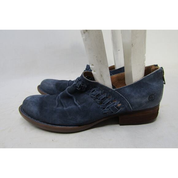 Born Womens Size 11 M Blue Suede Zip Ankle Fashion Boots Bootie - Picture 1 of 11